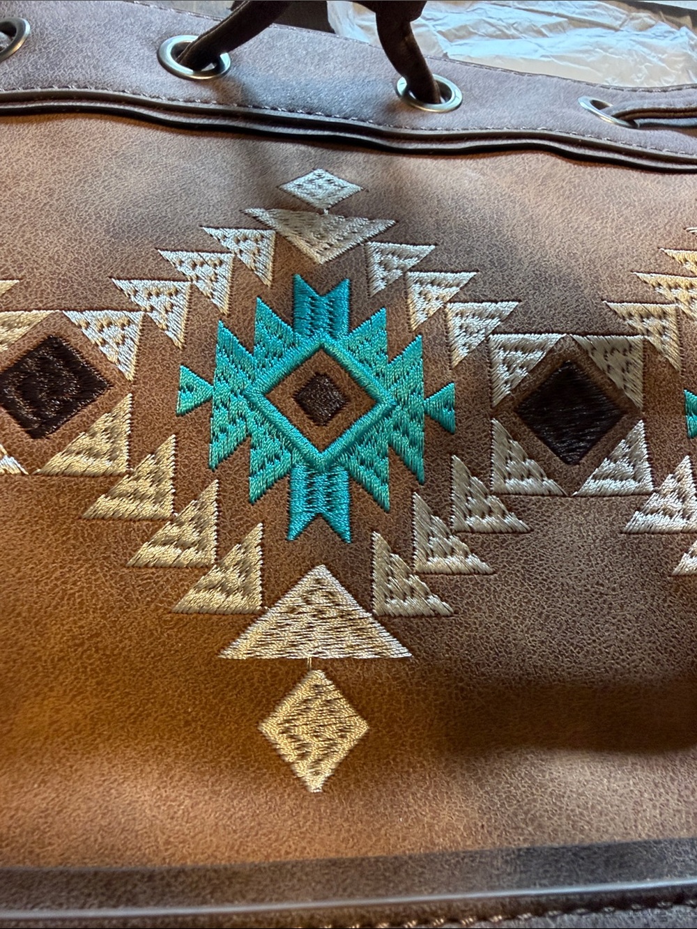 MONTANA WEST AZTEC FRINGE BUCKET BAG - Picture 6 of 13